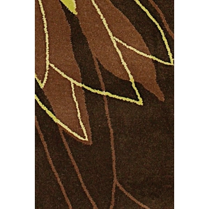 Chandra Dharma Wool Rectangular Handmade Rug, Brown/Green