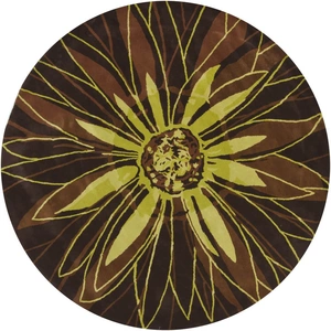 Chandra Dharma Wool Round Handmade Rug, 7'9-inch, Brown/Green