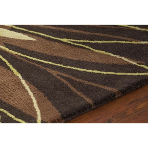 Chandra Dharma Wool Rectangular Handmade Rug, Brown/Green
