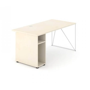 NARBUTAS Air 70.8-inch Straight Office Desk w/Cable Port & Open Cupboard
