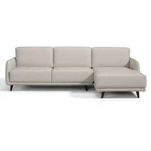 Diven Living Diesis Leather Sectional Sofa, Spessorato Light Grey