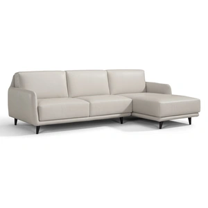 Diven Living Diesis Leather Sectional Sofa, Spessorato Light Grey