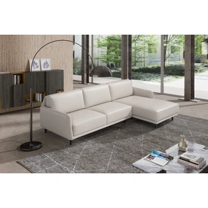 Diven Living Diesis Leather Sectional Sofa, Spessorato Light Grey