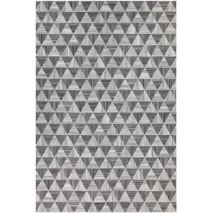 Chandra Dinah Wool/Viscose Rectangular Hand-woven Rug, Black/Grey