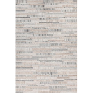 Chandra Dinah Wool/Viscose Rectangular Hand-woven Rug, Black/Grey/Brown, Composition 2