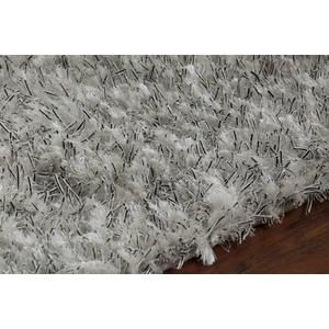 Chandra Dior Polyester Round Handmade Rug, 7'9-inch, White/Black