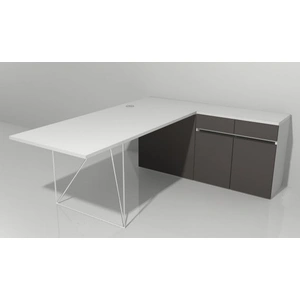 NARBUTAS Air Office Desk w/Extended Top & Right Cabinet