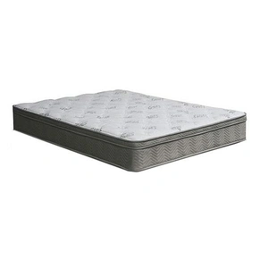 Furniture of America Aleksa 11-inch Euro Top Fabric Foam (Non-Flip) Mattress, White/Gray