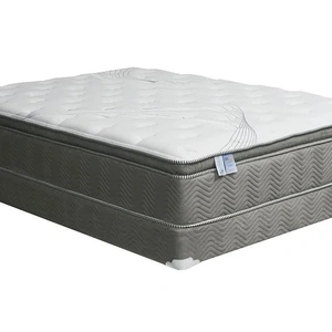 Furniture of America Afton 12-inch Euro Box Pocket Coil Fabric Foam Mattress, White/Gray
