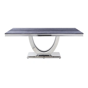 ACME Cambrie Faux Marble/Steel Dining Room Set, Gray