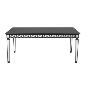 ACME Varian II Wood/Mirror Extendable Dining Table, Black