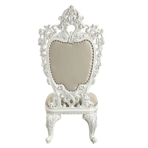 ACME Vanaheim PU/Wood Tufted Dining Side Chair, Beige/Antique White (Set of 2)