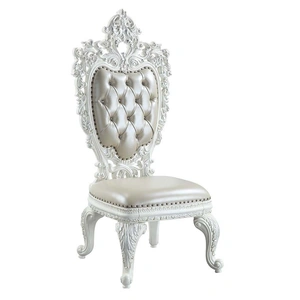 ACME Vanaheim Glass/Wood Dining Room Set, Antique White