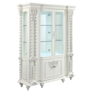 ACME Vanaheim Glass/Wood Curio, Antique White