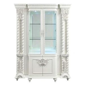 ACME Vanaheim Glass/Wood Curio, Antique White