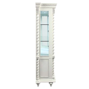 ACME Vanaheim Glass/Wood Curio, Antique White