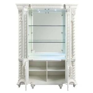 ACME Vanaheim Glass/Wood Curio, Antique White