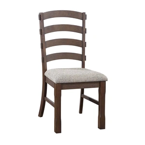 ACME Pascaline Fabric/Wood Dining Side Chair, Gray/Brown