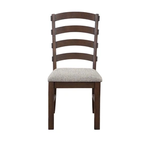 ACME Pascaline Fabric/Wood Dining Side Chair, Gray/Brown