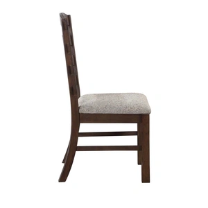 ACME Pascaline Fabric/Wood Dining Side Chair, Gray/Brown