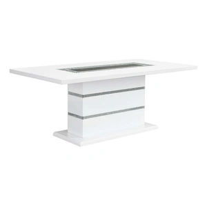 ACME Elizaveta Wood/Glass Dining Table, White High Gloss