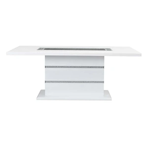 ACME Elizaveta Wood/Glass Dining Table, White High Gloss