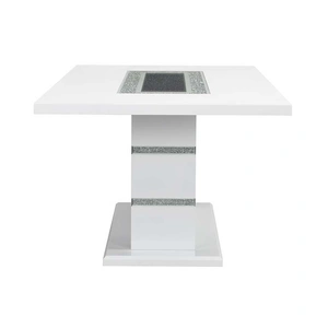 ACME Elizaveta Wood/Glass Dining Table, White High Gloss