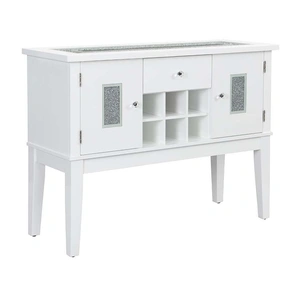 ACME Elizaveta Wood/Glass Dining Room Set, White High Gloss