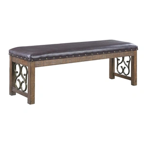 ACME Raphaela Wood/Metal Rectangular Dining Room Set, Weathered Cherry