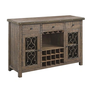 ACME Raphaela Wood Server w/2 Doors & 3 Drawers, Weathered Cherry