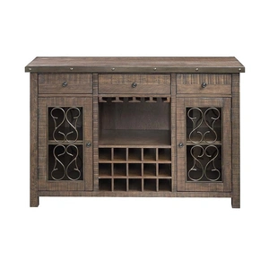 ACME Raphaela Wood Server w/2 Doors & 3 Drawers, Weathered Cherry