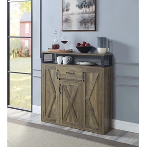 ACME Abiram Wood Server w/Drawer & 3 Doors, Rustic Oak