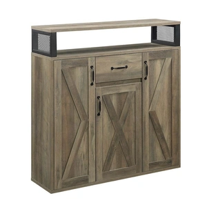 ACME Abiram Wood Server w/Drawer & 3 Doors, Rustic Oak