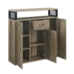 ACME Abiram Wood Server w/Drawer & 3 Doors, Rustic Oak