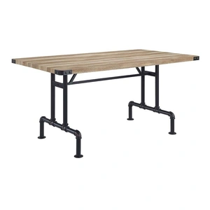 ACME Edina Wood/Metal Rectangular Dining Room Set, Oak/Sandy Black