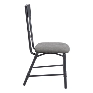 ACME Edina Fabric/Metal Dining Side Chair, Gray/Sandy Black