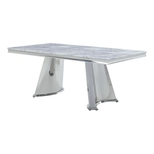 ACME Destry Artificial Marble Top Dining Table, Grey
