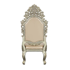 ACME Sorina PU/Wood Tufted Dining Side Chair in Antique Gold (Set of 2)
