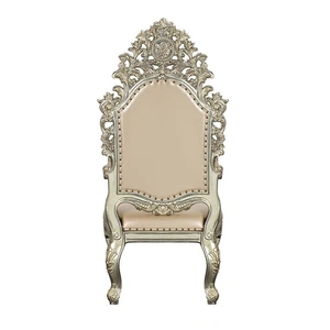ACME Sorina PU/Wood Tufted Dining Arm Chair, Antique Gold (Set of 2)