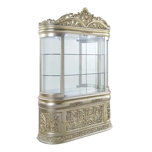 ACME Sorina Wood/Glass Curio, Antique Gold