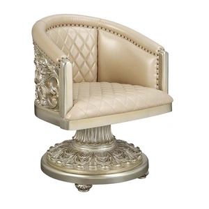 ACME Sorina PU/Wood Tufted Dining Chair, Antique Gold