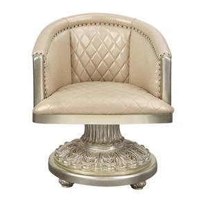 ACME Sorina PU/Wood Tufted Dining Chair, Antique Gold