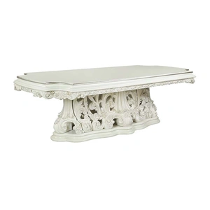 ACME Adara Wood Pedestal Dining Room Set, Antique White