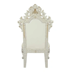 ACME Adara PU/Wood Tufted Dining Side Chair, Antique White (Set of 2)