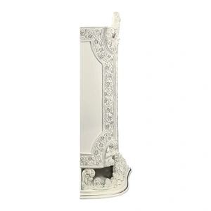 ACME Adara Glass/Wood Curio w/Lighting, Antique White
