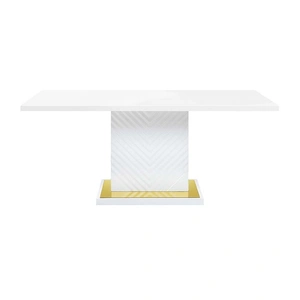 ACME Gaines Wood Rectangular Dining Table, White High Gloss
