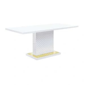 ACME Gaines Wood Rectangular Dining Room Set, White High Gloss