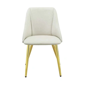 ACME Gaines PU/Metal Dining Side Chair, White (Set of 2)