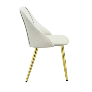 ACME Gaines PU/Metal Dining Side Chair, White (Set of 2)