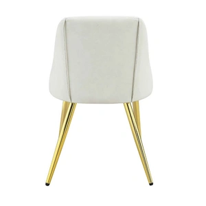 ACME Gaines PU/Metal Dining Side Chair, White (Set of 2)